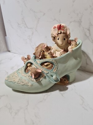 Vintage Beatrix Potter alte Frau im Schuh Figur Spardose mit Stopfen