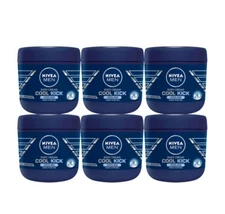 Nivea Men Cool Kick Body Cream 13.5oz lot of 6 Normal to Dry Skin FREE SHIPPING