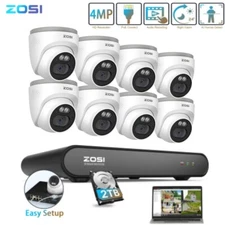 ZOSI 8CH 4MP 2.5K PoE Security Camera System Outdoor Human Detection IP66 2TB