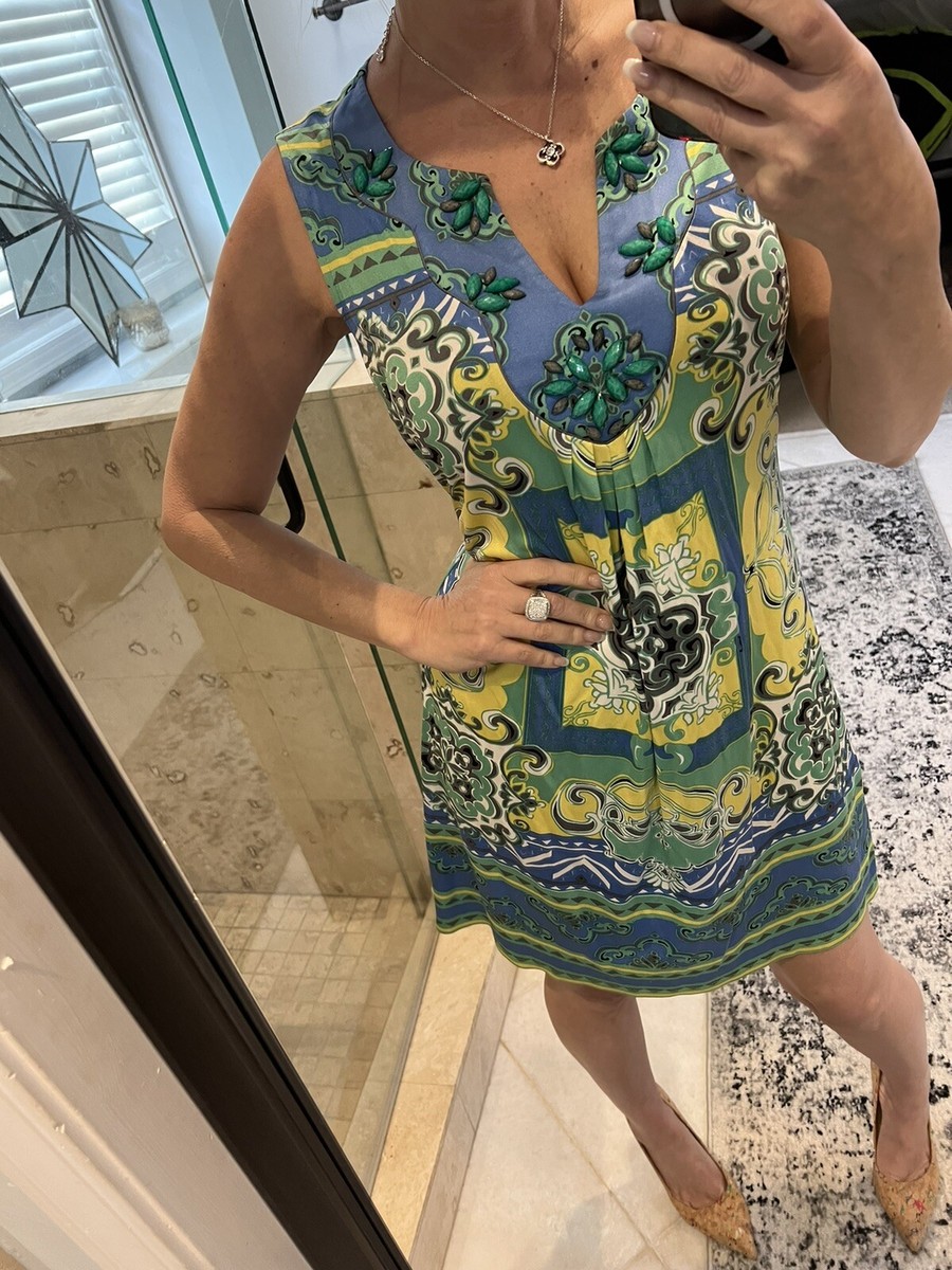 Hale Bob Women Blue Casual Dress M