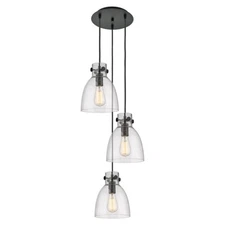 Innovations Newton-B 3Lt 8" CM Pendant, 10" Cpy, B/SD - 113-410-1PS-BK-G412-8SDY
