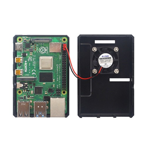 For Raspberry Pi 4B Protective Case Enclosure Box With Cooling Fan Heat Sinks - Afbeelding 7 van 11