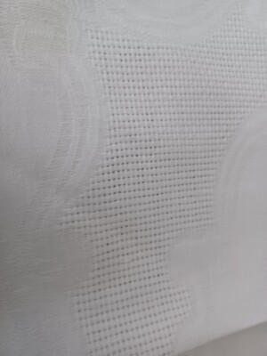 5 White new cotton LINEN HEMMED DRAWN work damask  NAPKINS 18 1/2''