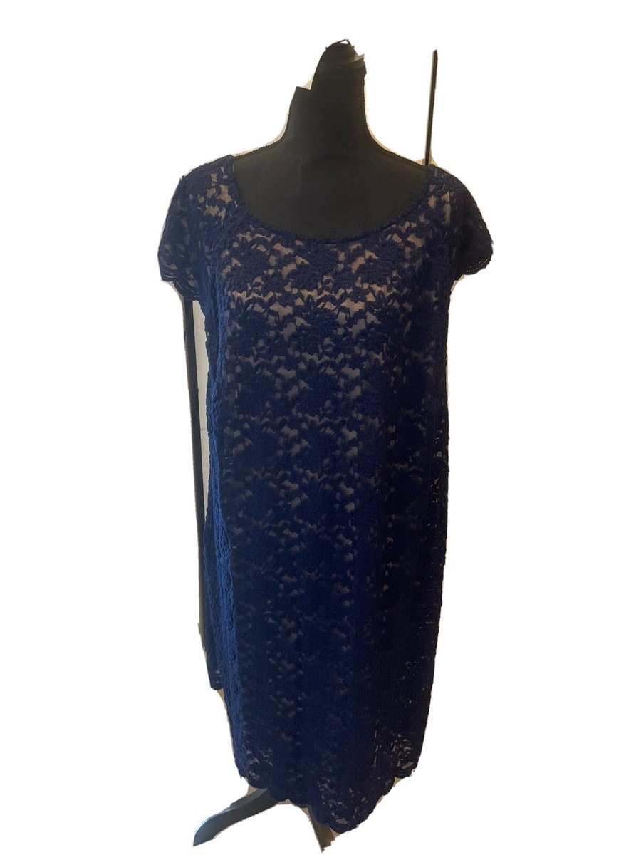 Established 1962 Dress Barn Women Plus Size 24 Blue Floral Lace Overlay Eyelet Established 1962 Dress Barn Women Plus Size 24 Blue Floral Lace Overlay Eyelet