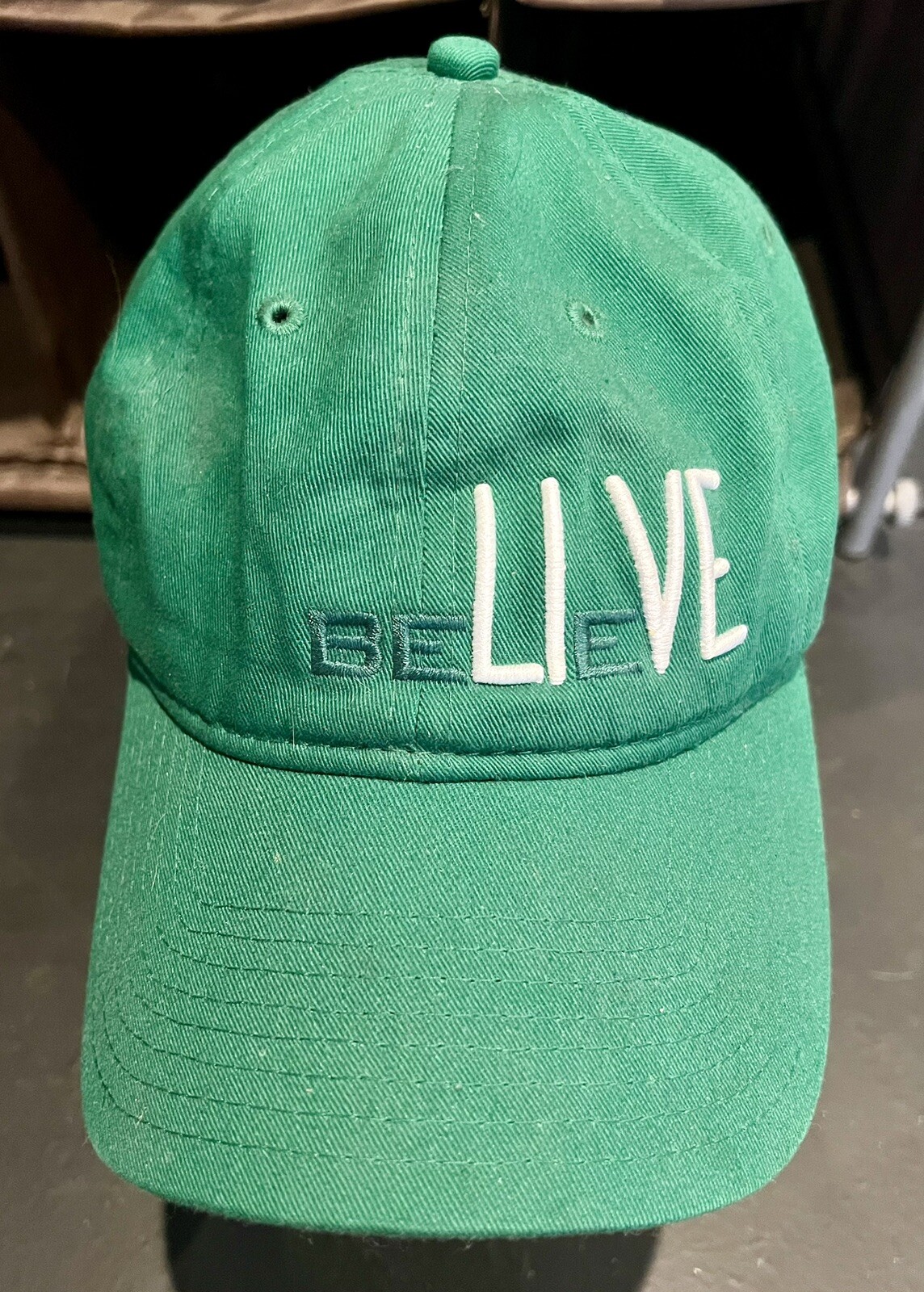 Green Believe ‘Live’ Hat Baseball Cap One Size Embroidered Adjustable New Era