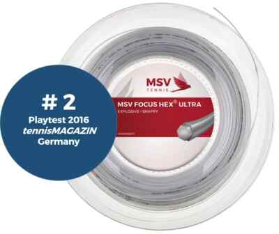 200m (0,34 /lfd.m) MSV Focus Hex Ultra 1,30mm weiß - UVP 105 , Top Tennissaite