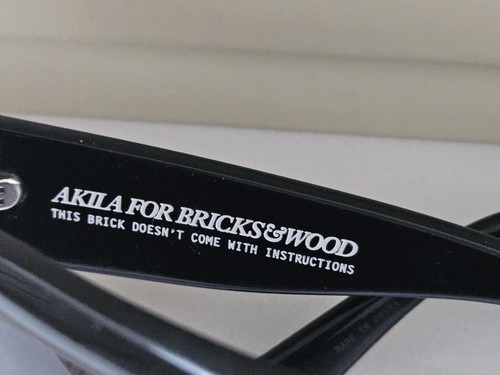 Akila Bricks & Wood Collab Sunglasses Lomita Wraparound Black 70s 90s Style - Picture 8 of 15