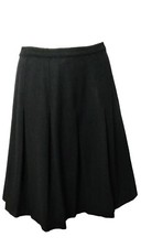 Vtg 50s Midi Metal Zip Box Pleated Black Flannel Schoolgirl Skirt Small Sz 6/7