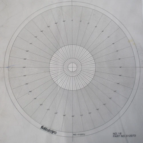 Optical Comparator Chart For Profile Projector Overlay Chart Mitutoyo 512073