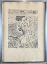 Provino Salvatore (Bagheria, 1943) QUADRO Ritmo della Città ACQUAFORTE e Cornice