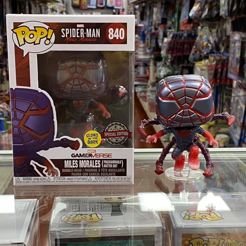 Funko Pop Spider-Man Miles Morales #840 Gitd Special Edition W/ Protector