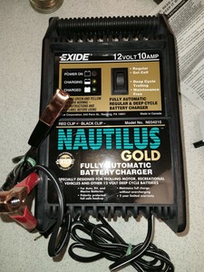 EXIDE NAUTILUS GOLD 12 Volt 10 Amp BATTERY CHARGER EXC ...