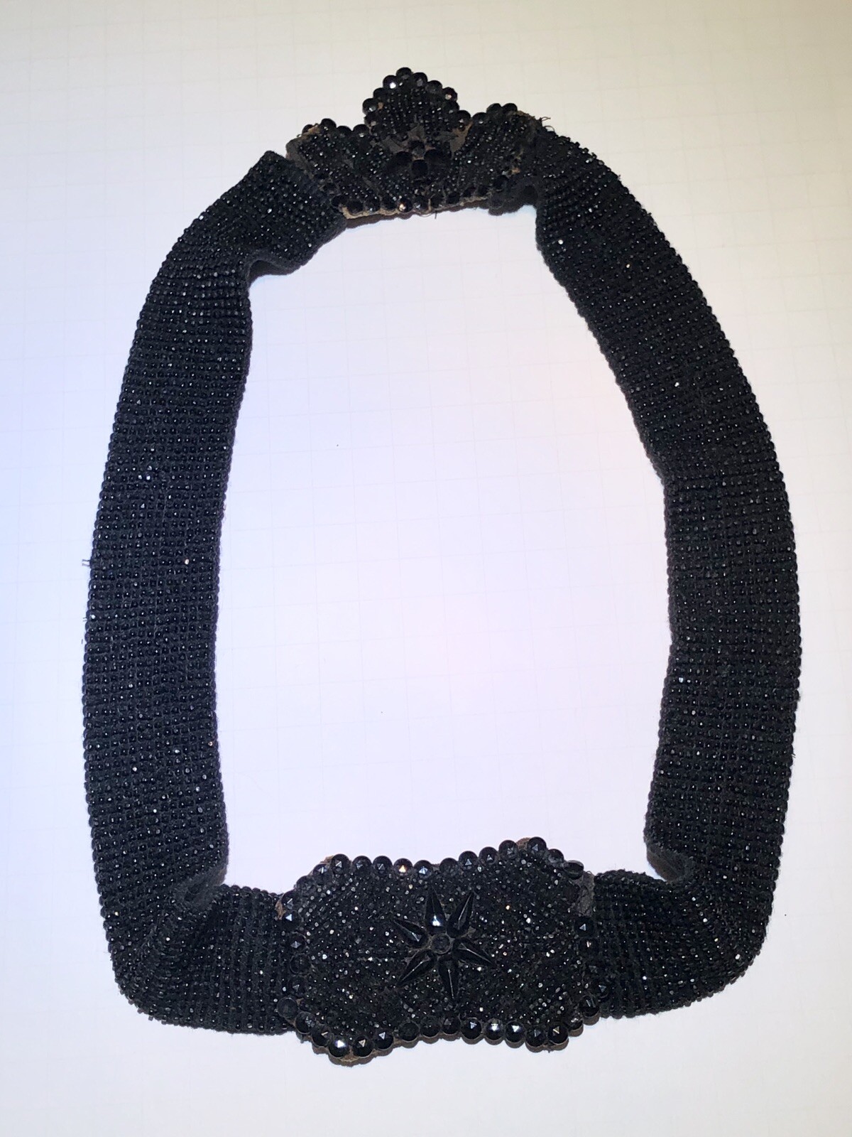 Black Beaded Georgette Baffle