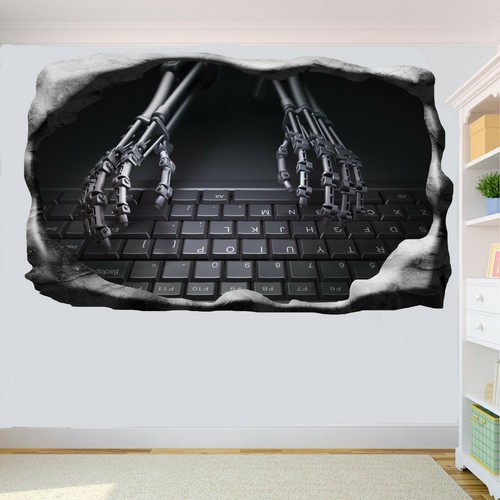 Robots AI Computer Hacker Wall Sticker Art 3D Poster Decal Mural Room Decor RO1 - Picture 3 of 3