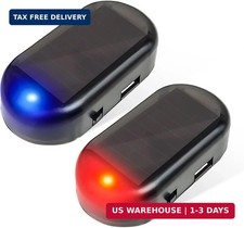 2PCS Car Solar Power Simulated Dummy Alarm, Anti-Theft Solar LED Warning Light w
