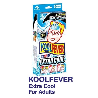 KOOLFEVER Cooling Gel Sheet EXTRA COOL for Adults 6s   Strong Cooling Relief