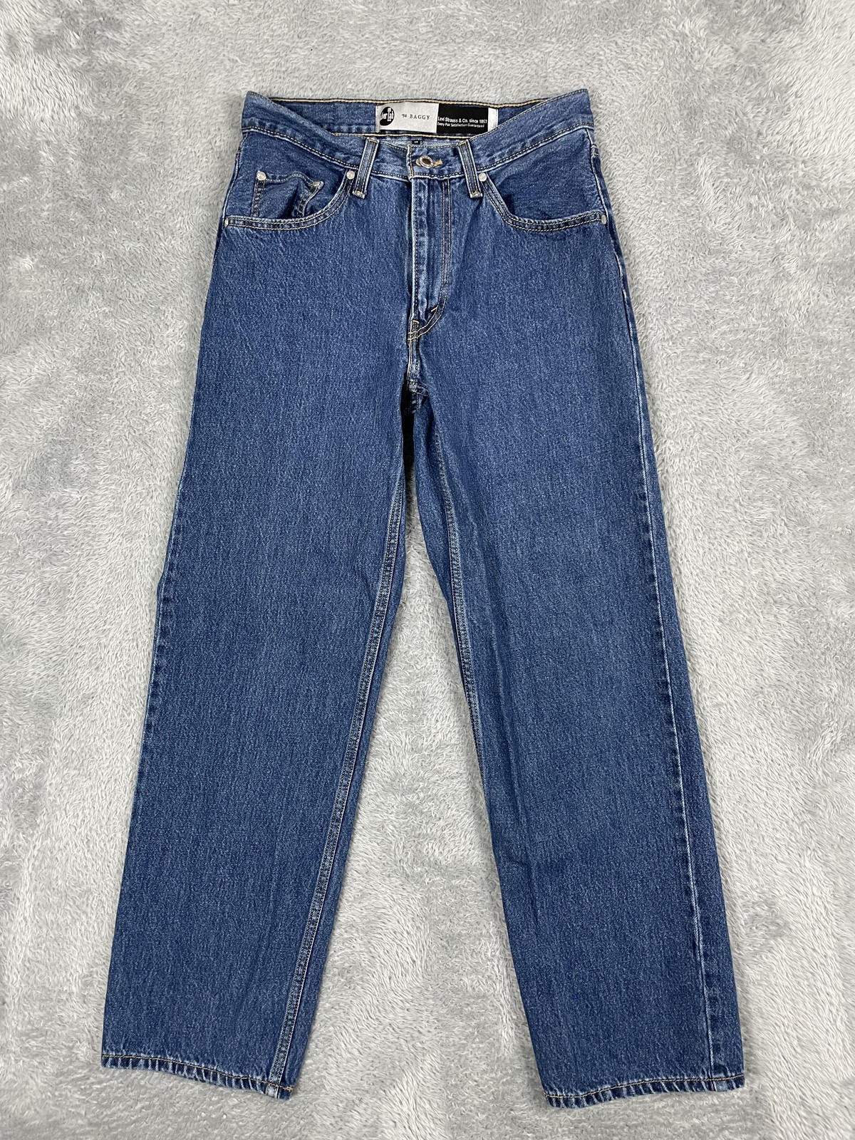 Levis Silvertab 94 Baggy Jeans Womens 28x31* Blue Straight Leg WaterLess Denim