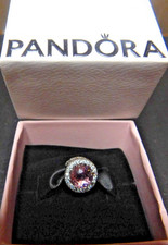 New Retired PANDORA Radiant Hearts Blush Pink Crystal CZ Charm 791725NBP W/Box