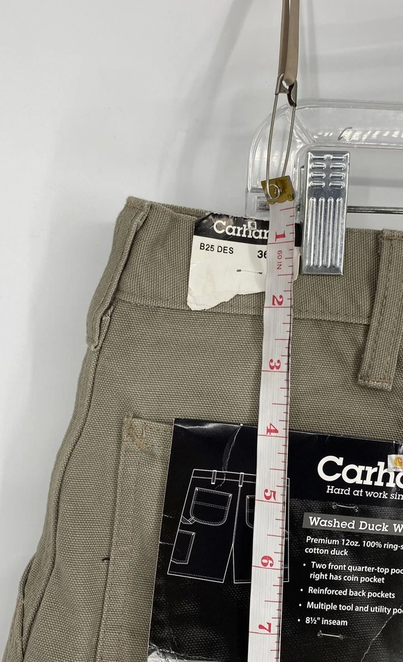 Carhartt Mens Tan Cotton Flat Front Pockets Work Cargo Shorts Size 36 - Image 3 of 4