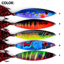 5Pcs Metal Spinner Spoon Fishing Lures Swimbait Saltwater Crankbait Jig Hooks