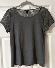 GAP Outlet Womens XS Top Shortsleeve Gray Int...