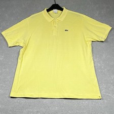 Lacoste Polo Shirt Men s 7 XXL Yellow Short Sleeve Pique Preppy Chest Logo 2XL