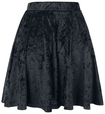Forplay Kurzer Rock Damen Velvet Skirt schwarz Basics, Gothic, Romantik