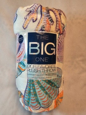 SHELLS Beach Ocean Sea - RARE 5x6' Oversized THROW BLANKET The Big One  NEW!!
