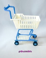 BARBIE Doll Shoppin Fun Grocery Shopping Cart 1995 Blue White Vintage Mattel.