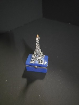 Eifflel Tower La Dame de Fer ''The Iron Lady''.Hinged Lid Jewelry Pill Trinket Box