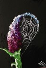 New ListingOriginal painting 2.5 X 3 5 Aceo Mini Halloween Gothic Art Flower Web Mlane25