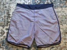 Vineyard Vines Swimwear Bottom Board Shorts Men's Size 36 Purple White Checkered