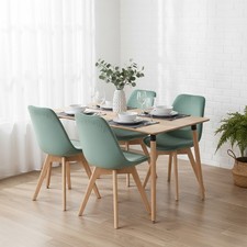Modern Velvet Dining Chairs Set of 4/2/1 Kitchen Living Room Chair Wooden Legs