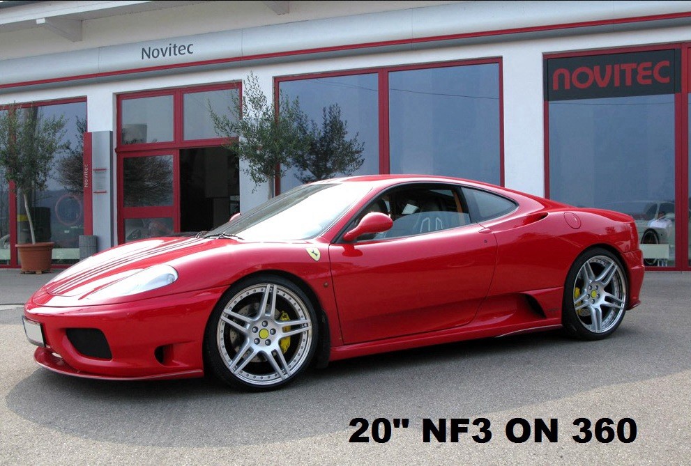 20" NOVITEC NF3 FERRARI F430 WHEELS 360 MODENA MATTE BLACK SCUD 16M RIMS