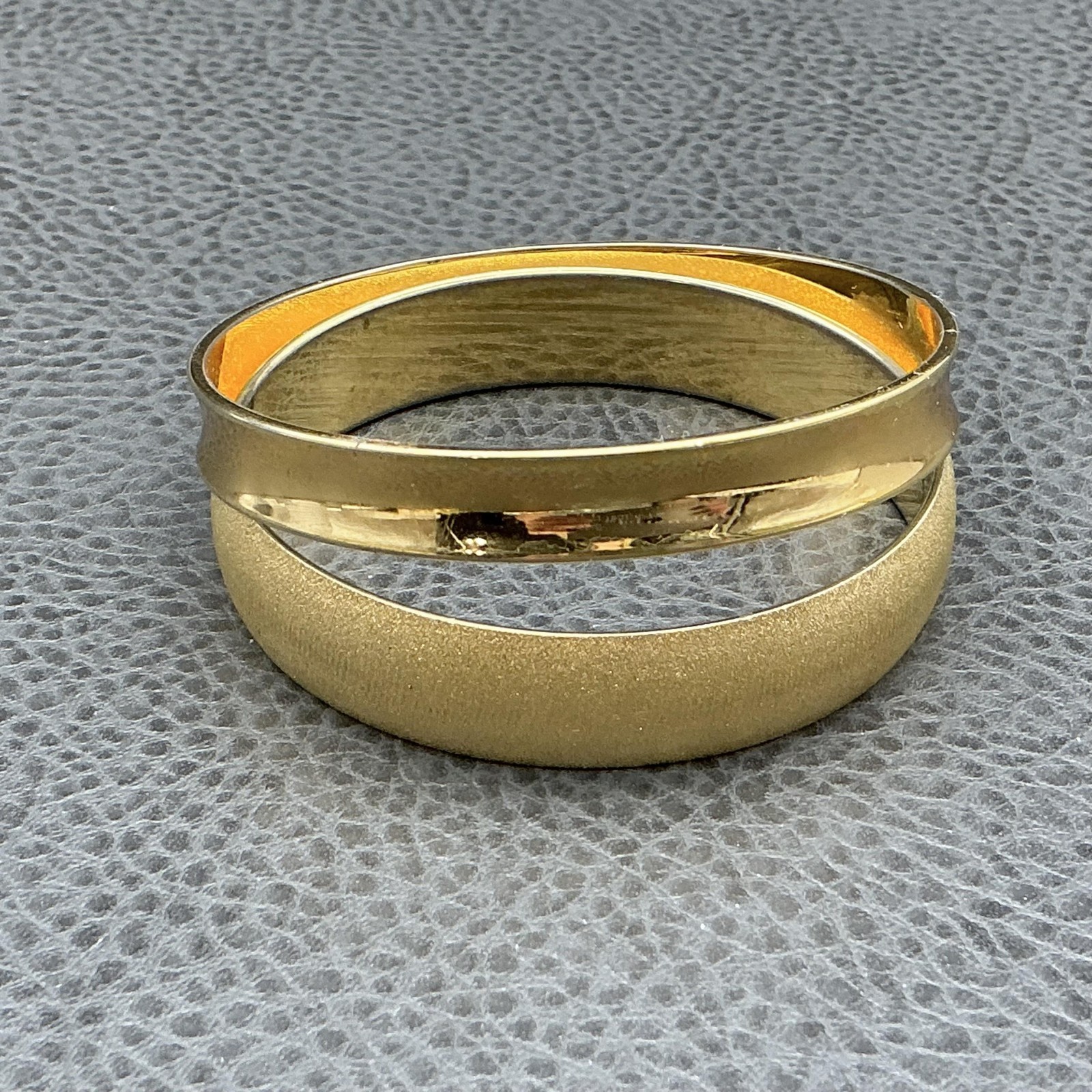 Monet Gold Tone Interlocking Bangle Bracelet Wome… - image 3