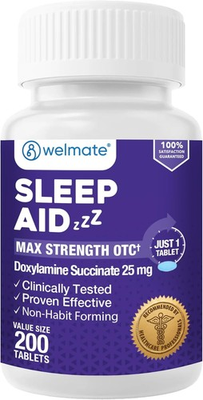 #ad #ad Wel Doxylamine Succinate 25mg – Nighttime Sleep–200 Tablets $20.99