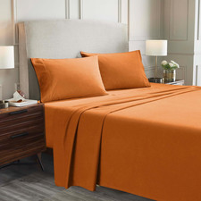 Paisley or Solid Flannel Cotton Sheet Set, Fuzzy Warm Sheets, Traditional Bohemi