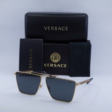 New VERSACE VE2266 100287 Gold/Dark Grey 64-11-145 Sunglasses
