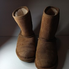Bearpaw Boots Eva Brown Suede Pull On Sheepskin Toddler SZ 1