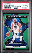 2024 Panini Prizm Deep Space Stephen Curry #10 Green Prizm - PSA 10