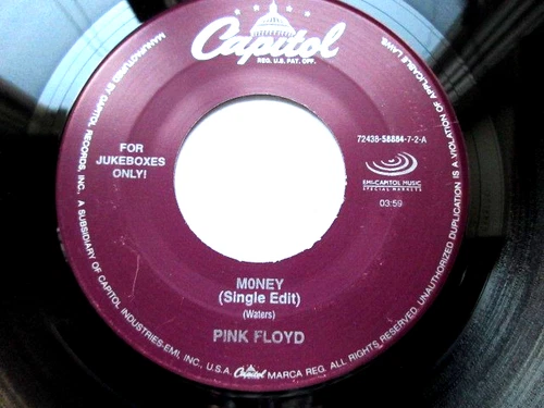 PINK FLOYD - MONEY / TIME JUKEBOX ONLY PROMO.  -  VG+  45 RPM RECORD