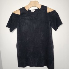 VELVET By Graham & Spencer Women's Faux Suede Mini Dress Black Size M