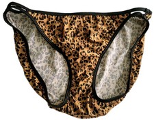 Vintage Lingerie Satin Panties Silky Animal Slippery Glossy Sissy XL 8