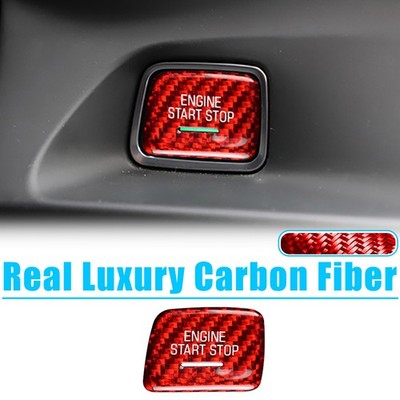 Red Carbon Engine Start Stop Push Button Trim Für Corvette C7 Camaro Z06 2014-19