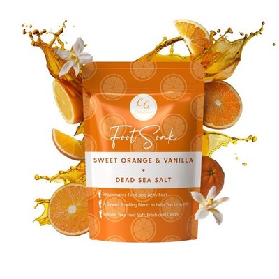 CalmGenix Fußbad für Spa mit Teebaumöl, Totes Meer Salz und Orange 