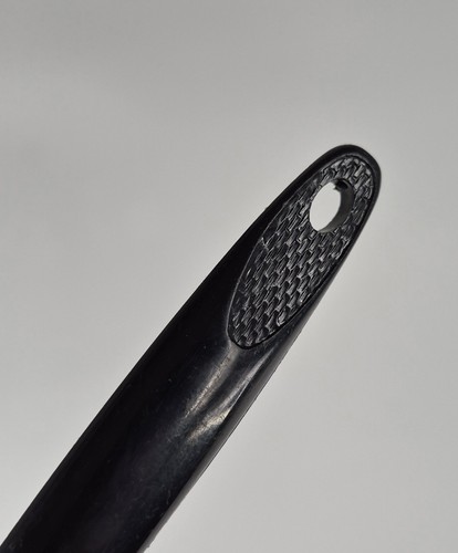 Black metal ECKO fork with textured handle, circular end bracket, and two flat rectangular mounting holes.