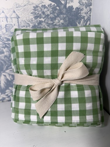 Pottery Barn Kids Green Check Duvet Cover And 2 Pillow Covers-Twin Size