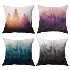 Forest Tree Throw Pillow Covers Nature Pillow Case Cotton Linen Rustic Cushio...