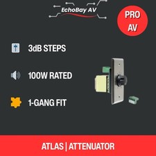 Atlas Sound AT100 100W Speaker Attenuator Volume Control- Stainless Steel