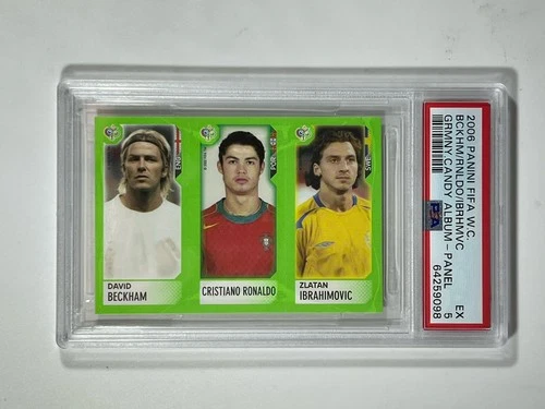 2006 Panini Beckham Ronaldo Ibrahimovic Candy Fifa World Cup Album Panel PSA 5